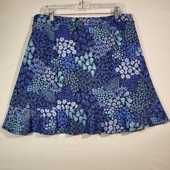 Isaac Mizrahi Live Woman's Skort Size Large Blue Floral - Picture 5 of 11
